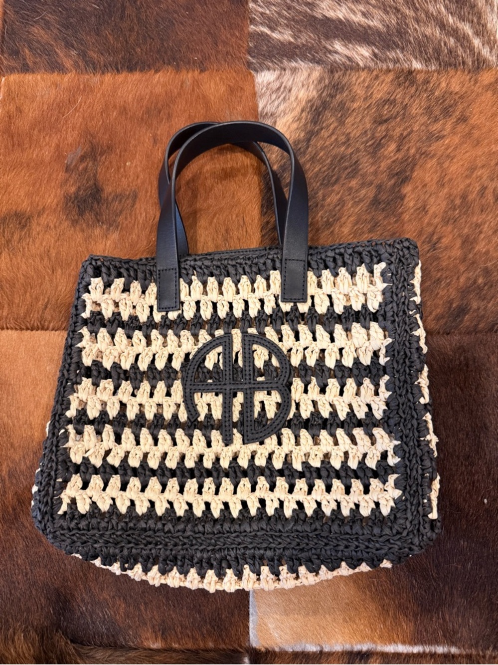 Anine Bing Small Rio Straw Raffia Tote - Picture 2 of 8
